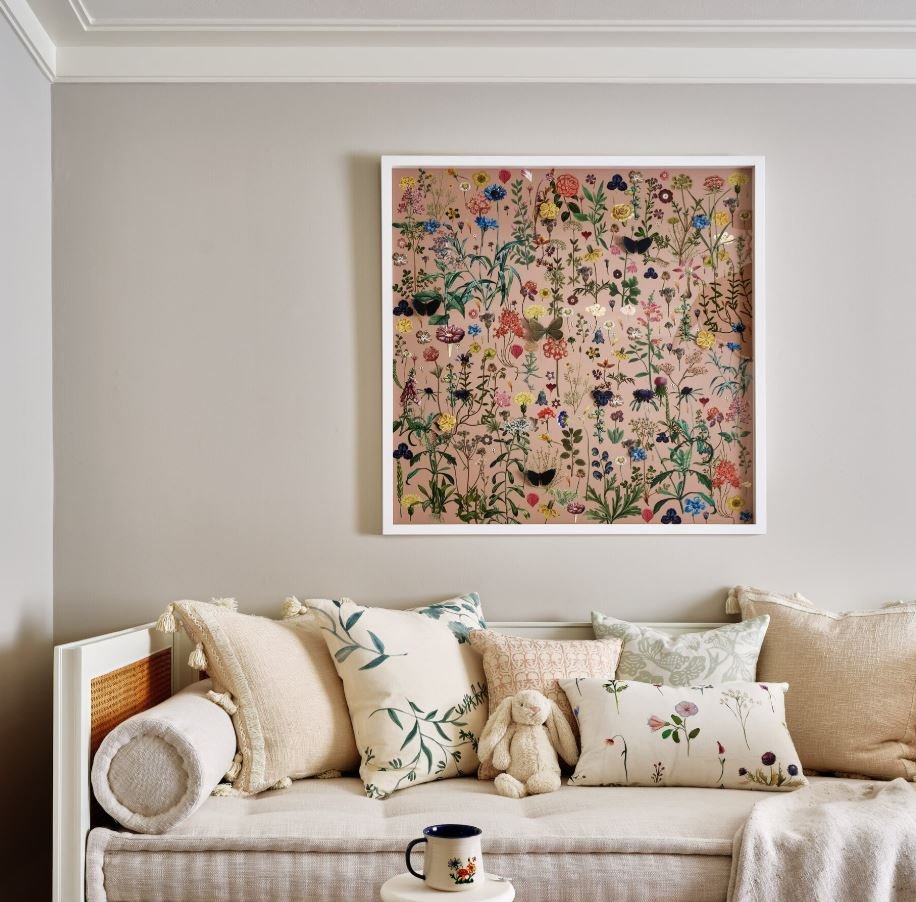 Stylish framed modern paintings for living room interior