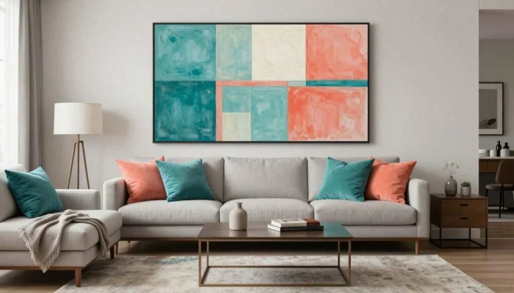 Modern paintings for living room matching wall colors and furniture