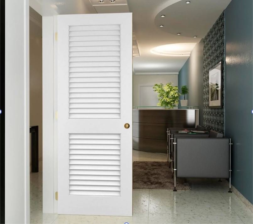 Stylish louvred bedroom door design for ventilation