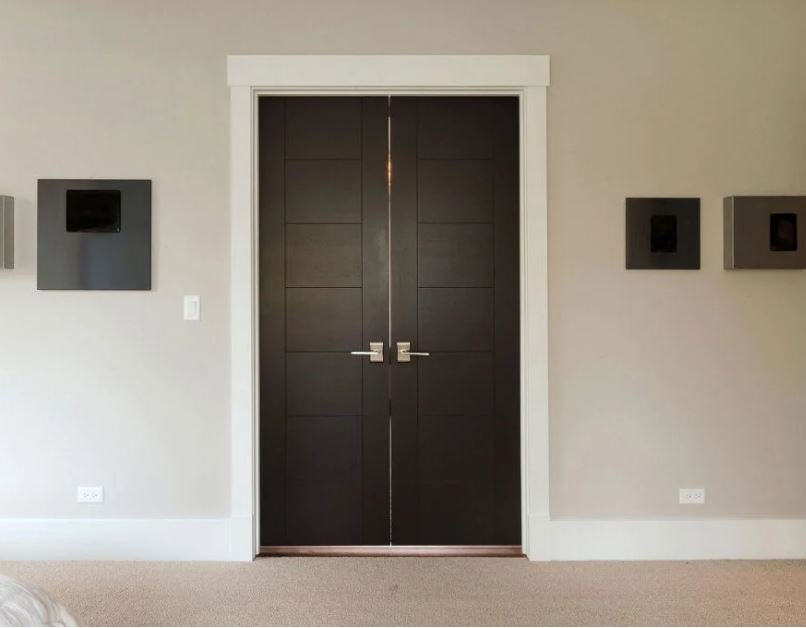 Mid-century modern double bedroom door design