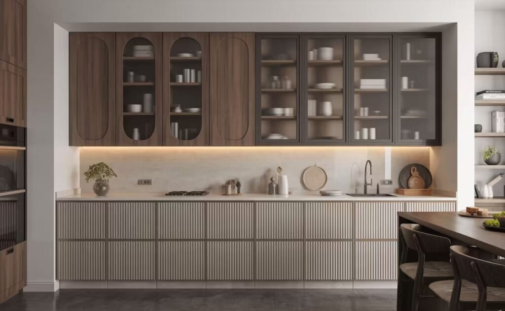 Space-saving wall-mounted kitchen cupboard design for modern homes