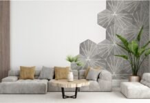 Half Wall Tiles Design for Living Room Indian Style