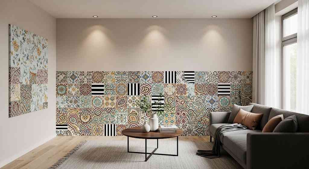 Monochrome Half Wall Tiles