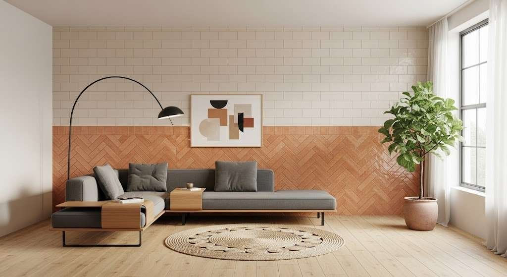 Living Room Wall Tiles in Two Colours