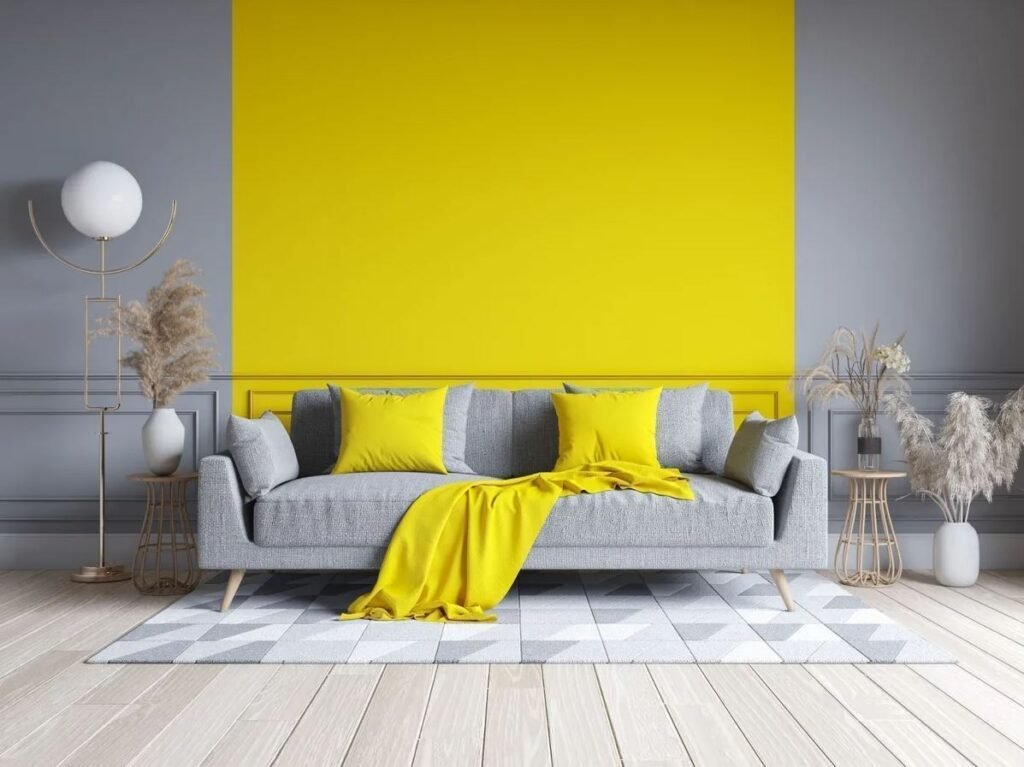Grey and Yellow Wall Paint Colour