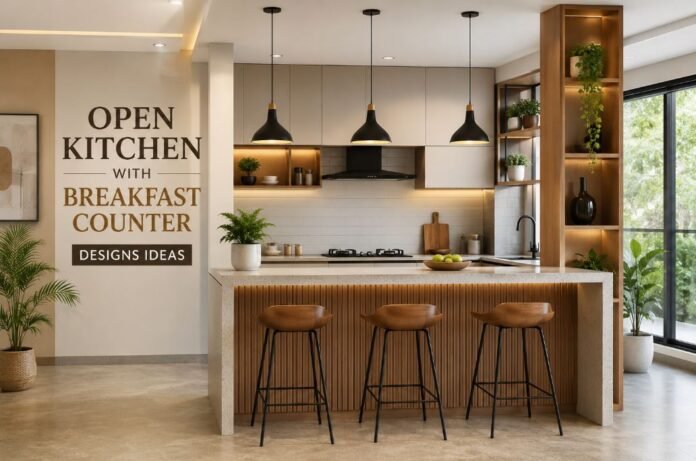 open-kitchen-with-breakfast-counter-designs Modern open kitchen with breakfast counter designs for stylish and functional homes