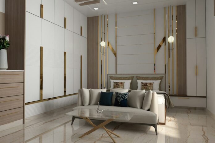 Calming Earth-Tone Wall Colors for Relaxing Modern Bedroom Sanctuaries Calming earth-tone wall colors in a modern minimalist bedroom sanctuary with warm lighting