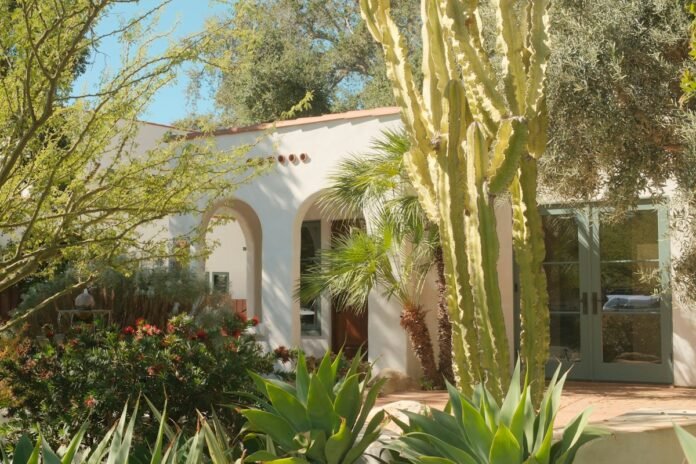 Modern drought tolerant front yard landscaping with gravel walkways native perennials and architectural succulents